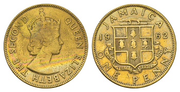 Ямайка 1 пенни 1962 KM 37 никель латунь 4628-727