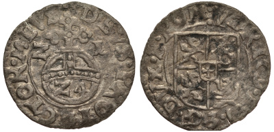 Померания 1/24 талера 1621 Богуслав XIV (1620-1637), вес 0,68 гр. KM 64 серебро 1516-514