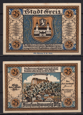 Германия, Грайц 25 пфеннигов 1921 бумага 7555-45-1-1
