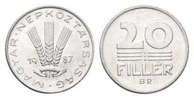 Венгрия 20 филлеров 1987 BP KM 573 алюминий 4668-115