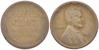 США 1 ЦЕНТ 192X ЛИНКОЛЬН KM 132 бронза 218-741