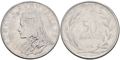 Турция 50 куруш 1976  KM 899 сталь 4595-516