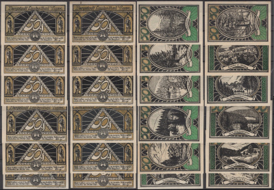 Лаутенталь полный набор из 12 нотгельдов (50 пфеннигов) 1921 Grabowski 778.2 бумага UNC (пресс) 2193-1-1-1