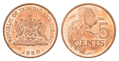 Тринидад и Тобаго 5 центов 1980 KM 30 бронза UNC 4613-138