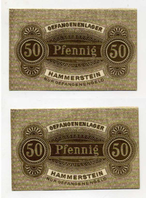 Германия 50 пфеннигов ND Хаммерштайн, лагерь военнопленных C-3078 бумага UNC (пресс) 504-62-3-2