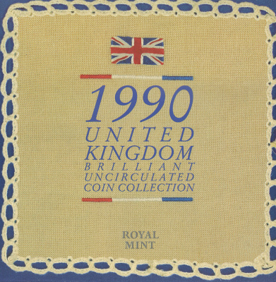 Великобритания набор из 8 монет 1990 в картонном буклете Spink US10   BUNC 7-4-76