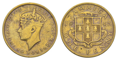 Ямайка 1 пенни 1947 KM 32 никель латунь 4628-546