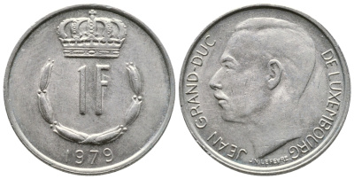 ЛЮКСЕМБУРГ 1 ФРАНК 1979 KM 55 медно-никель 4364-956