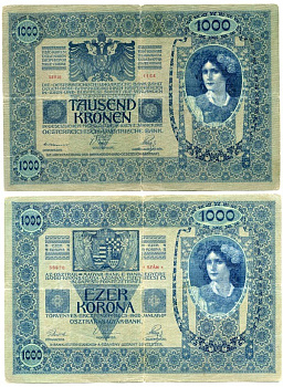 АВСТРИЯ 1000 КРОН 1902 Pick 8а бумага 7146-44-1-2