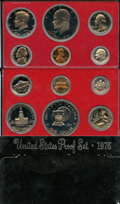 США официальный набор из 6 монет, в пластике 1976 S, Джон Кеннеди, в твердом пластике KM PS 140   PROOF  8-2-04-26