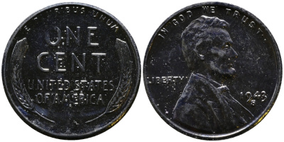 США 1 цент 1943 S (Сан-Франциско), Авраам Линкольн KM 132 a сталь плакированная цинком 4392-1156