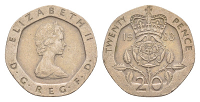 Великобритания 20 пенсов 1983 Елизавета II (1952-2022) KM 931, Spink 4230 (G1) медно-никель 4639-839