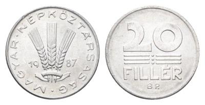 Венгрия 20 филлеров 1987 BP KM 573 алюминий 4668-114