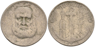 Бразилия 100 рейс 1937 Маркиз Тамандаре KM 536 медно-никель 4115-559