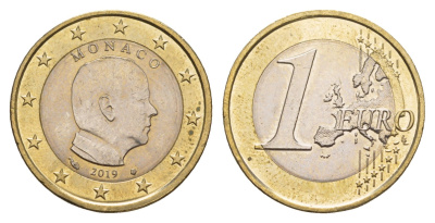 Монако 1 евро 2019 KM 194 биметалл UNC 4654-814