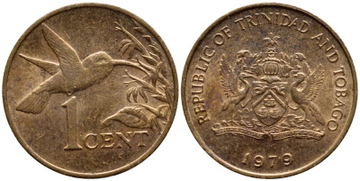Тринидад и Тобаго 1 цент 1979 колибри KM 29 бронза 4396-968