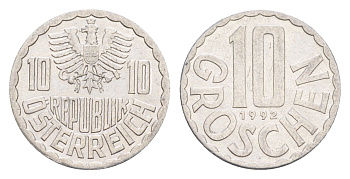 Австрия 10 грошей 1992 KM 2878 алюминий 4528-548