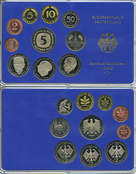 ФРГ НАБОР ИЗ 9 МОНЕТ 1981 D ОФИЦИАЛЬНЫЙ НАБОР В ПЛАСТИКЕ PROOF 00-00