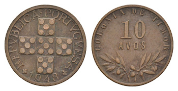 Португальский Тимор 10 аво 1948 KM 5 бронза 3711-1225