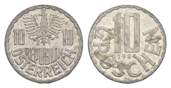 Австрия 10 грошей 1984 KM 2878 алюминий 4147-436