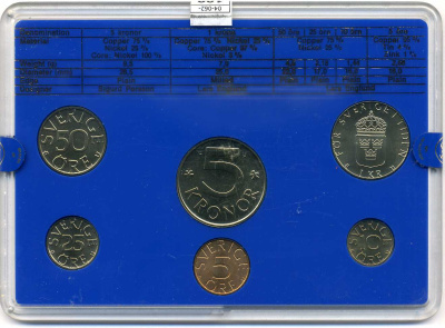 Швеция набор монетного двора из 6 монет 1979 в пластике Карл XVI Густав (1973- ) KM MS11 UNC 4-3-6-108