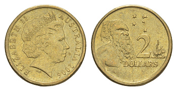 Австралия 2 доллара 2006 абориген, Елизавета II (1952-2022) KM 406 алюминиевая бронза aUNC 4652-244