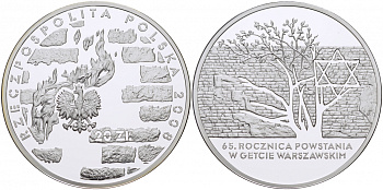 Польша 20 злотых 2008 65 лет восстания в Варшавском гетто KM 636 серебро PROOF 1077-4-53