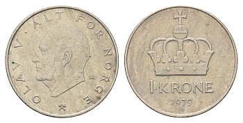 Норвегия 1 крона 1979 Улаф V (1957-1991) KM 419 медно-никель 117-615