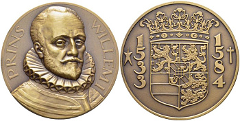 Нидерланды медаль ND Принц Нидерландов Виллем I (1533-1584), диаметр 50 мм.      1066-9-11