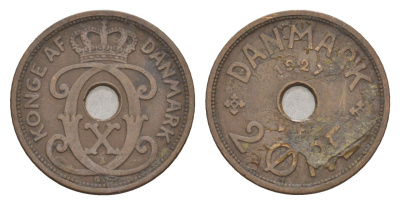 Дания 2 эре 1927 HCN, Кристиан X (1912-1947) KM 827 бронза 4658-211