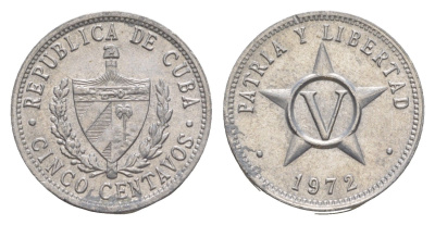 Куба 5 сентаво 1972 KM 34 алюминий 4644-712