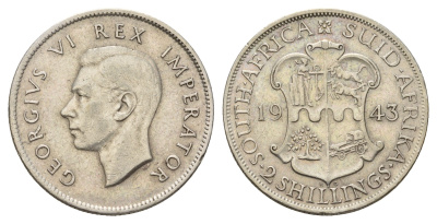 ЮАР 2 шиллинга (флорин) 1943 KM 29 серебро 1515-1623