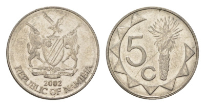 Намибия 5 центов 2002 KM 1 сталь плакированная никелем 4627-815