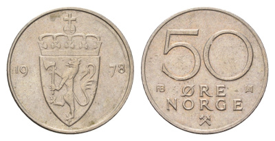 Норвегия 50 эре 1978 Улаф V (1957-1991) KM 418 медно-никель 4702-315