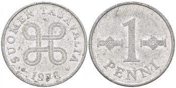 ФИНЛЯНДИЯ 1 ПЕННИ 1973 КМ 44a алюминий 3309-263