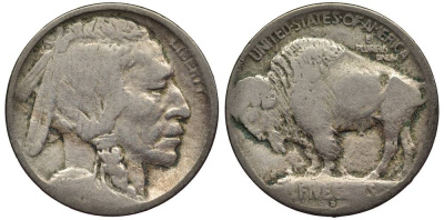 США 5 ЦЕНТОВ ND D, ИНДЕЕЦ, БИЗОН KM 134 медно-никель 27-722