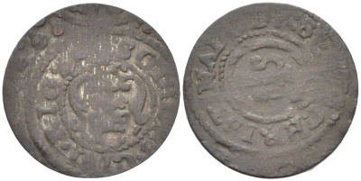 Ливония 1 солид (шелаг, шиллинг) 1645-1654 Шведская оккупация, Кристина (1632-1654), вес 0,58 гр. KM 2 серебро 1517-1043