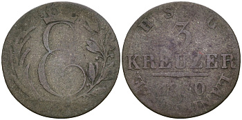 Саксен-Кобург-Гота 3 крейцера 1830 KM 19, AKS 84 серебро 46-427