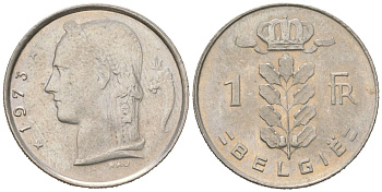 Бельгия 1 франк 1973 Belgie KM 143.1 медно-никель 3309-1137
