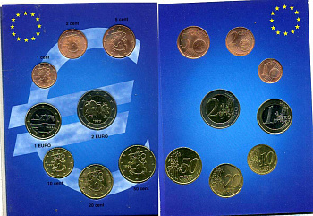 Финляндия евронабор из 8 монет 1999   биметалл  UNC  1-6-2-40
