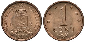 Нидерландские Антилы 1 цент 1973 Юлиана (1948-1980) KM 8 бронза UNC 4118-445