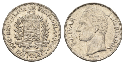 Венесуэла 2 боливара 1986 Симон Боливар Y 43 никель 4662-933