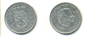 Нидерланды 1 гульден 1973 Юлиана (1948-1980) KM 184a никель 83-813