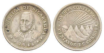 Никарагуа 5 сентаво 1946 KM 24.1 медно-никель 4625-215
