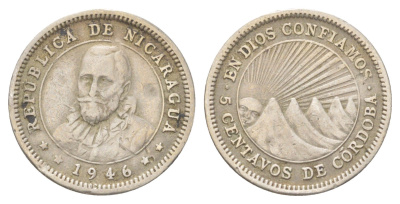 Никарагуа 5 сентаво 1946 KM 24.1 медно-никель 4625-215
