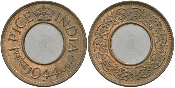 Британская Индия 1 пайс 1944 Георг VI (1936-1952) KM 533 бронза 33-1034