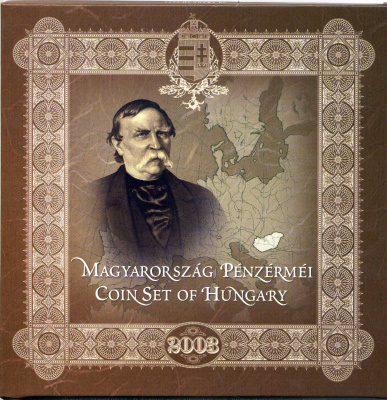 Венгрия государственный набор из 8 монет 2003 200 лет со дня рождения Ференц Деак (1803-1876), официальный выпуск, в оригинальном картонном буклете, тираж 8000 экз.    BUNC  3-4-4-05
