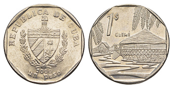 Куба 1 песо 2000 KM 579.2 сталь плакированная никелем 4637-1122