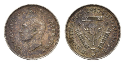ЮАР 3 пенса 1940 Георг VI (1936-1952) KM 26 серебро 4564-646