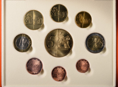 Гернси евронабор из 9 монет (с 5 евро) 2004 пробники, PROBA, в оригинальной коробке, с сертификатом  PROOF 4-3-4-08